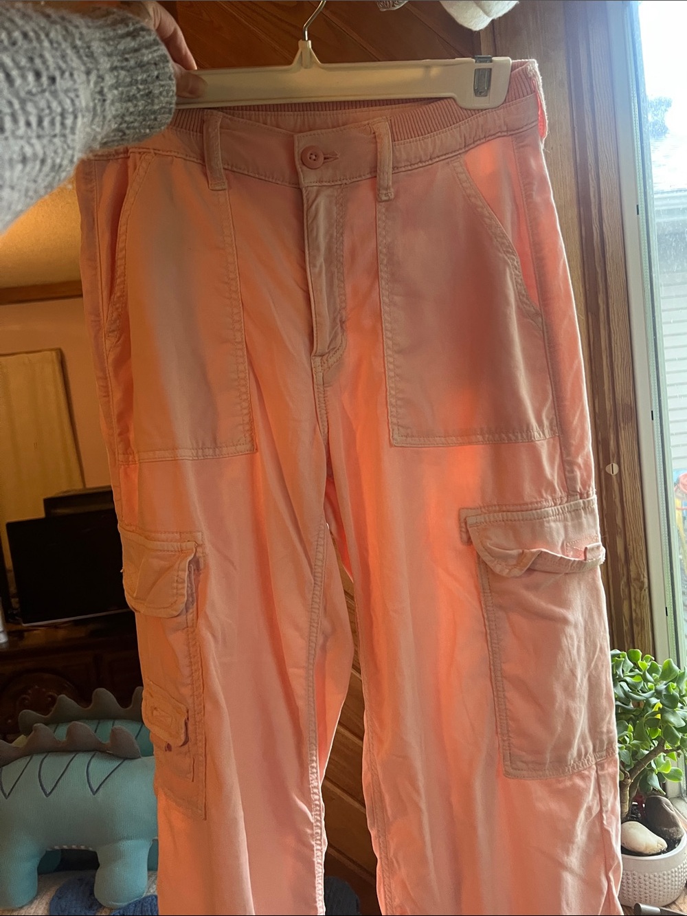 American Eagle Cargo Pants in Light Pink